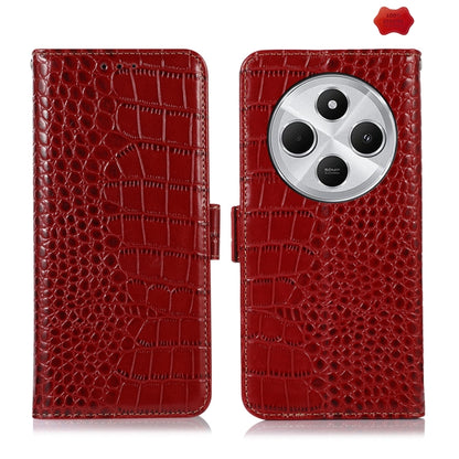 Crocodile Top Layer Cowhide Leather Phone Case, For Redmi Note 17 4G Global 169.7mm, For Redmi Note 17 Pro+ 5G Global 163.4mm, For Redmi Note 17 Pro 5G Global 163.5mm, For Redmi K100 Pro Max/Poco F9 Ultra 5G, For Redmi K100 Pro 5G/Poco F9 Pro 5G       ...