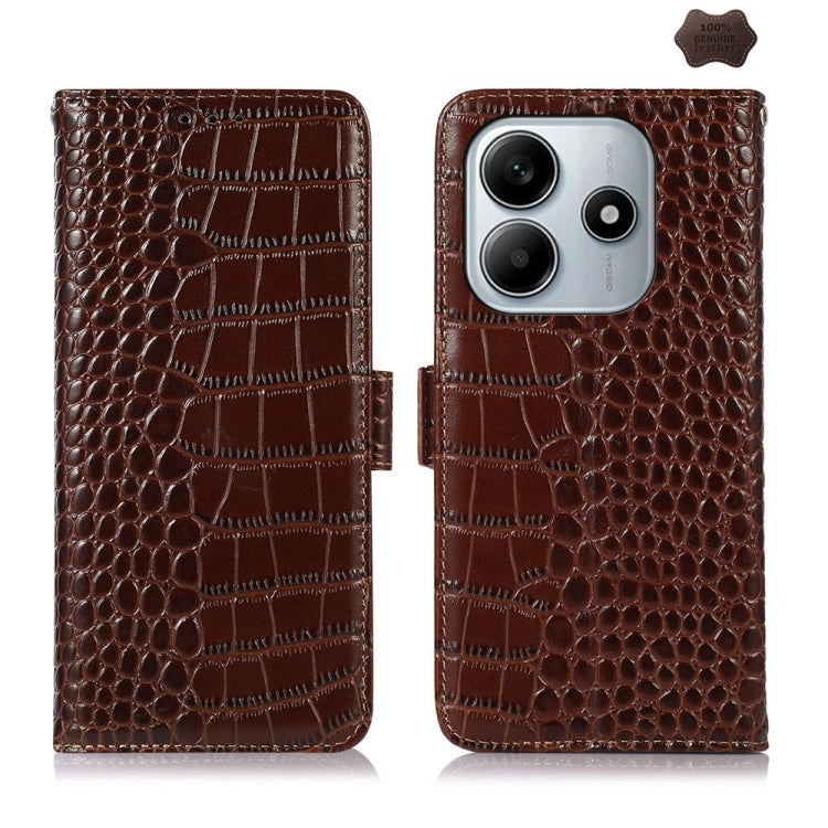 Crocodile Top Layer Cowhide Leather Phone Case, For Redmi Note 17 4G Global 169.7mm, For Redmi Note 17 Pro+ 5G Global 163.4mm, For Redmi Note 17 Pro 5G Global 163.5mm, For Redmi K100 Pro Max/Poco F9 Ultra 5G, For Redmi K100 Pro 5G/Poco F9 Pro 5G       ...