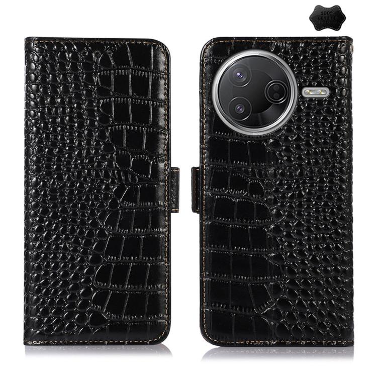 Crocodile Top Layer Cowhide Leather Phone Case, For Redmi Note 17 4G Global 169.7mm, For Redmi Note 17 Pro+ 5G Global 163.4mm, For Redmi Note 17 Pro 5G Global 163.5mm, For Redmi K100 Pro Max/Poco F9 Ultra 5G, For Redmi K100 Pro 5G/Poco F9 Pro 5G       ...