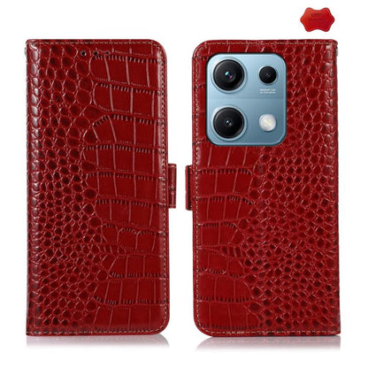Crocodile Top Layer Cowhide Leather Phone Case, For Redmi Note 17 4G Global 169.7mm, For Redmi Note 17 Pro+ 5G Global 163.4mm, For Redmi Note 17 Pro 5G Global 163.5mm, For Redmi K100 Pro Max/Poco F9 Ultra 5G, For Redmi K100 Pro 5G/Poco F9 Pro 5G       ...