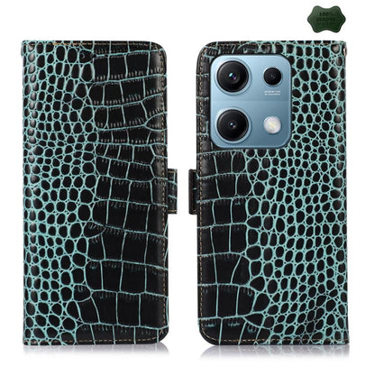 Crocodile Top Layer Cowhide Leather Phone Case, For Redmi Note 17 4G Global 169.7mm, For Redmi Note 17 Pro+ 5G Global 163.4mm, For Redmi Note 17 Pro 5G Global 163.5mm, For Redmi K100 Pro Max/Poco F9 Ultra 5G, For Redmi K100 Pro 5G/Poco F9 Pro 5G       ...
