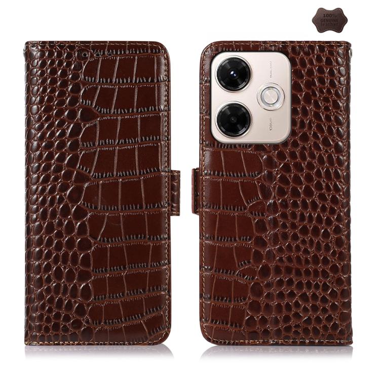 Crocodile Top Layer Cowhide Leather Phone Case, For Redmi Note 17 4G Global 169.7mm, For Redmi Note 17 Pro+ 5G Global 163.4mm, For Redmi Note 17 Pro 5G Global 163.5mm, For Redmi K100 Pro Max/Poco F9 Ultra 5G, For Redmi K100 Pro 5G/Poco F9 Pro 5G       ...