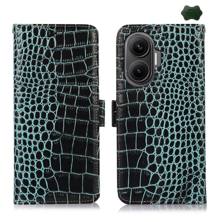Crocodile Top Layer Cowhide Leather Phone Case, For Redmi Note 17 4G Global 169.7mm, For Redmi Note 17 Pro+ 5G Global 163.4mm, For Redmi Note 17 Pro 5G Global 163.5mm, For Redmi K100 Pro Max/Poco F9 Ultra 5G, For Redmi K100 Pro 5G/Poco F9 Pro 5G       ...