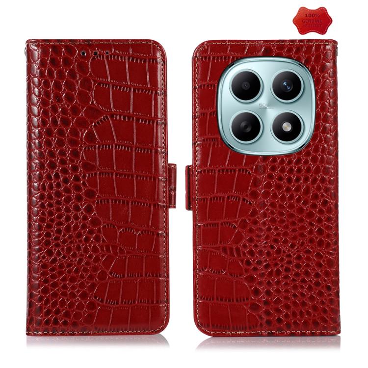 Crocodile Top Layer Cowhide Leather Phone Case, For Redmi Note 17 4G Global 169.7mm, For Redmi Note 17 Pro+ 5G Global 163.4mm, For Redmi Note 17 Pro 5G Global 163.5mm, For Redmi K100 Pro Max/Poco F9 Ultra 5G, For Redmi K100 Pro 5G/Poco F9 Pro 5G       ...