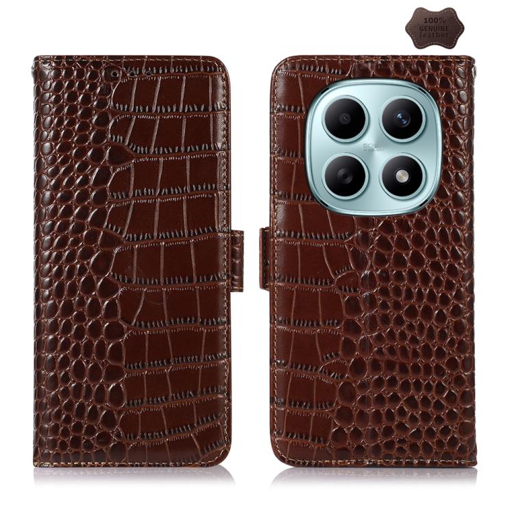 Crocodile Top Layer Cowhide Leather Phone Case, For Redmi Note 17 4G Global 169.7mm, For Redmi Note 17 Pro+ 5G Global 163.4mm, For Redmi Note 17 Pro 5G Global 163.5mm, For Redmi K100 Pro Max/Poco F9 Ultra 5G, For Redmi K100 Pro 5G/Poco F9 Pro 5G       ...