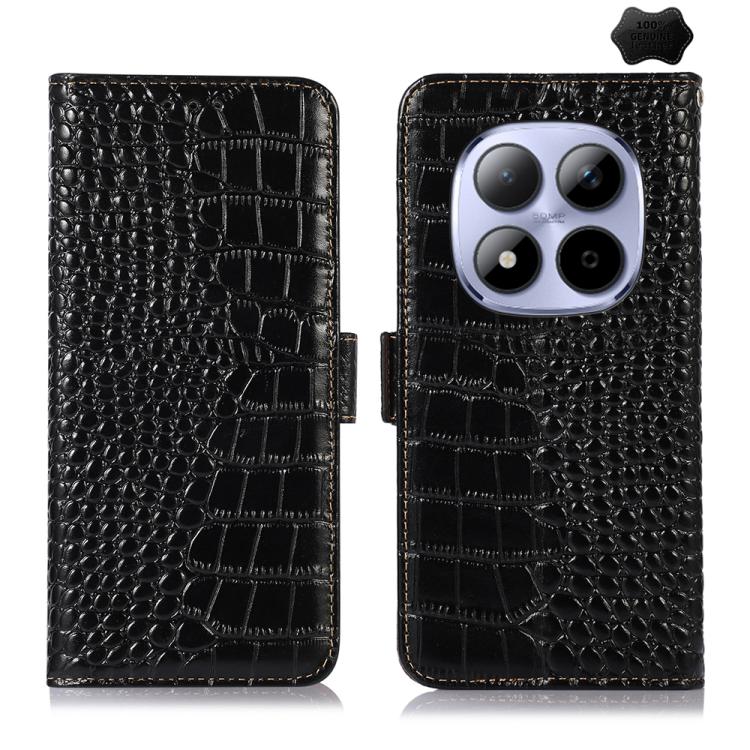 Crocodile Top Layer Cowhide Leather Phone Case, For Redmi Note 17 4G Global 169.7mm, For Redmi Note 17 Pro+ 5G Global 163.4mm, For Redmi Note 17 Pro 5G Global 163.5mm, For Redmi K100 Pro Max/Poco F9 Ultra 5G, For Redmi K100 Pro 5G/Poco F9 Pro 5G       ...