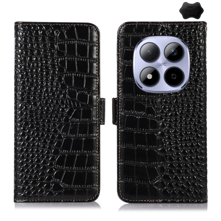 Crocodile Top Layer Cowhide Leather Phone Case, For Redmi Note 17 4G Global 169.7mm, For Redmi Note 17 Pro+ 5G Global 163.4mm, For Redmi Note 17 Pro 5G Global 163.5mm, For Redmi K100 Pro Max/Poco F9 Ultra 5G, For Redmi K100 Pro 5G/Poco F9 Pro 5G       ...