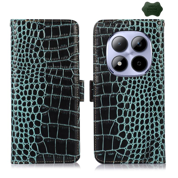 Crocodile Top Layer Cowhide Leather Phone Case, For Redmi Note 17 4G Global 169.7mm, For Redmi Note 17 Pro+ 5G Global 163.4mm, For Redmi Note 17 Pro 5G Global 163.5mm, For Redmi K100 Pro Max/Poco F9 Ultra 5G, For Redmi K100 Pro 5G/Poco F9 Pro 5G       ...