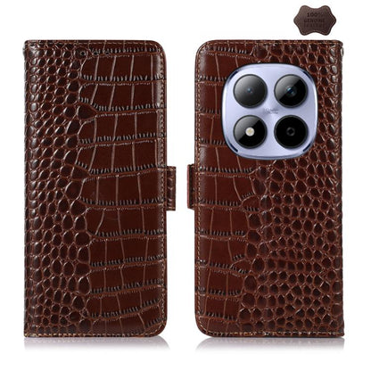 Crocodile Top Layer Cowhide Leather Phone Case, For Redmi Note 17 4G Global 169.7mm, For Redmi Note 17 Pro+ 5G Global 163.4mm, For Redmi Note 17 Pro 5G Global 163.5mm, For Redmi K100 Pro Max/Poco F9 Ultra 5G, For Redmi K100 Pro 5G/Poco F9 Pro 5G       ...