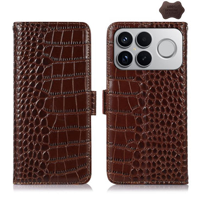 Crocodile Top Layer Cowhide Leather Phone Case, For Redmi Note 17 4G Global 169.7mm, For Redmi Note 17 Pro+ 5G Global 163.4mm, For Redmi Note 17 Pro 5G Global 163.5mm, For Redmi K100 Pro Max/Poco F9 Ultra 5G, For Redmi K100 Pro 5G/Poco F9 Pro 5G       ...