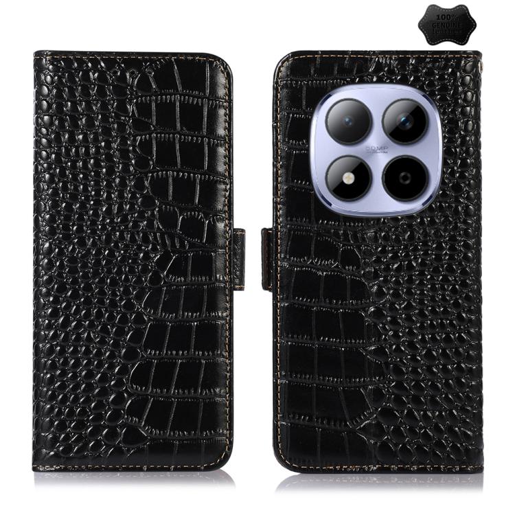 Crocodile Top Layer Cowhide Leather Phone Case, For Redmi Note 17 4G Global 169.7mm, For Redmi Note 17 Pro+ 5G Global 163.4mm, For Redmi Note 17 Pro 5G Global 163.5mm, For Redmi K100 Pro Max/Poco F9 Ultra 5G, For Redmi K100 Pro 5G/Poco F9 Pro 5G       ...