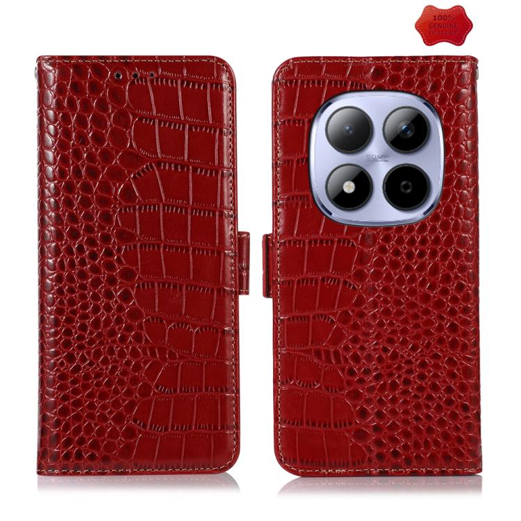 Crocodile Top Layer Cowhide Leather Phone Case, For Redmi Note 17 4G Global 169.7mm, For Redmi Note 17 Pro+ 5G Global 163.4mm, For Redmi Note 17 Pro 5G Global 163.5mm, For Redmi K100 Pro Max/Poco F9 Ultra 5G, For Redmi K100 Pro 5G/Poco F9 Pro 5G       ...