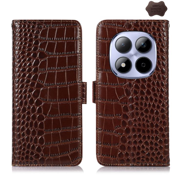 Crocodile Top Layer Cowhide Leather Phone Case, For Redmi Note 17 4G Global 169.7mm, For Redmi Note 17 Pro+ 5G Global 163.4mm, For Redmi Note 17 Pro 5G Global 163.5mm, For Redmi K100 Pro Max/Poco F9 Ultra 5G, For Redmi K100 Pro 5G/Poco F9 Pro 5G       ...