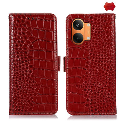 Crocodile Top Layer Cowhide Leather Phone Case, For Redmi Note 17 4G Global 169.7mm, For Redmi Note 17 Pro+ 5G Global 163.4mm, For Redmi Note 17 Pro 5G Global 163.5mm, For Redmi K100 Pro Max/Poco F9 Ultra 5G, For Redmi K100 Pro 5G/Poco F9 Pro 5G       ...