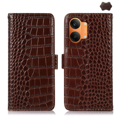 Crocodile Top Layer Cowhide Leather Phone Case, For Redmi Note 17 4G Global 169.7mm, For Redmi Note 17 Pro+ 5G Global 163.4mm, For Redmi Note 17 Pro 5G Global 163.5mm, For Redmi K100 Pro Max/Poco F9 Ultra 5G, For Redmi K100 Pro 5G/Poco F9 Pro 5G       ...
