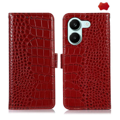 Crocodile Top Layer Cowhide Leather Phone Case, For Redmi Note 17 4G Global 169.7mm, For Redmi Note 17 Pro+ 5G Global 163.4mm, For Redmi Note 17 Pro 5G Global 163.5mm, For Redmi K100 Pro Max/Poco F9 Ultra 5G, For Redmi K100 Pro 5G/Poco F9 Pro 5G       ...