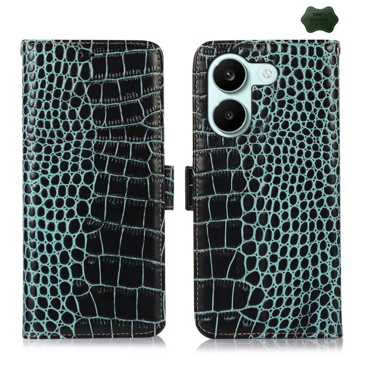 Crocodile Top Layer Cowhide Leather Phone Case, For Redmi Note 17 4G Global 169.7mm, For Redmi Note 17 Pro+ 5G Global 163.4mm, For Redmi Note 17 Pro 5G Global 163.5mm, For Redmi K100 Pro Max/Poco F9 Ultra 5G, For Redmi K100 Pro 5G/Poco F9 Pro 5G       ...