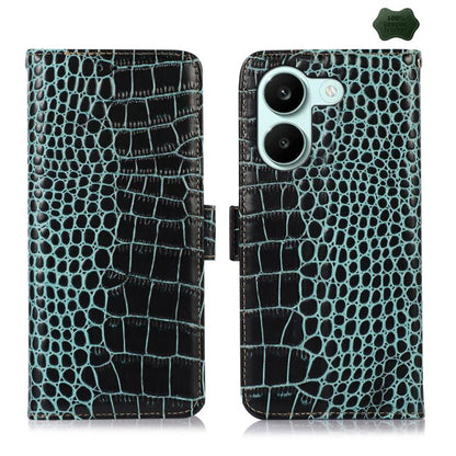 Crocodile Top Layer Cowhide Leather Phone Case, For Redmi Note 17 4G Global 169.7mm, For Redmi Note 17 Pro+ 5G Global 163.4mm, For Redmi Note 17 Pro 5G Global 163.5mm, For Redmi K100 Pro Max/Poco F9 Ultra 5G, For Redmi K100 Pro 5G/Poco F9 Pro 5G       ...