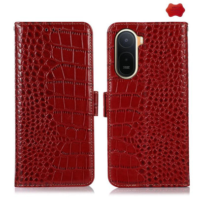 Crocodile Top Layer Cowhide Leather Phone Case, For Redmi Note 17 4G Global 169.7mm, For Redmi Note 17 Pro+ 5G Global 163.4mm, For Redmi Note 17 Pro 5G Global 163.5mm, For Redmi K100 Pro Max/Poco F9 Ultra 5G, For Redmi K100 Pro 5G/Poco F9 Pro 5G       ...
