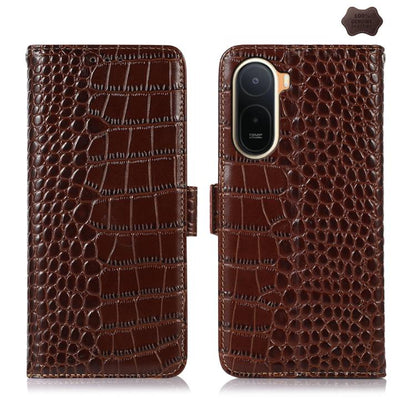 Crocodile Top Layer Cowhide Leather Phone Case, For Redmi Note 17 4G Global 169.7mm, For Redmi Note 17 Pro+ 5G Global 163.4mm, For Redmi Note 17 Pro 5G Global 163.5mm, For Redmi K100 Pro Max/Poco F9 Ultra 5G, For Redmi K100 Pro 5G/Poco F9 Pro 5G       ...