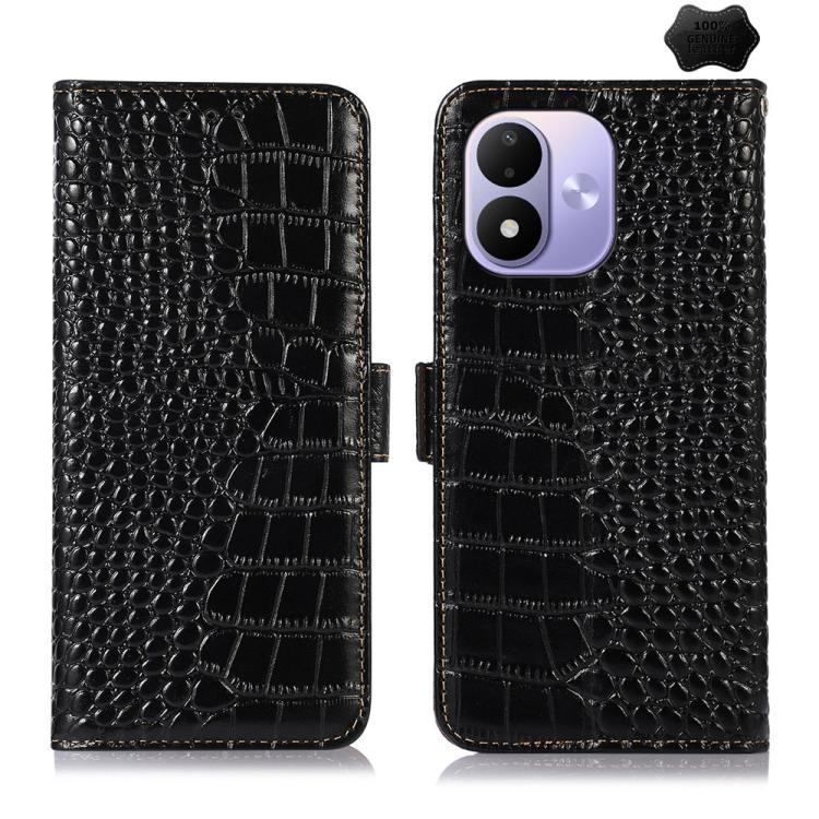 Crocodile Top Layer Cowhide Leather Phone Case, For Redmi Note 17 4G Global 169.7mm, For Redmi Note 17 Pro+ 5G Global 163.4mm, For Redmi Note 17 Pro 5G Global 163.5mm, For Redmi K100 Pro Max/Poco F9 Ultra 5G, For Redmi K100 Pro 5G/Poco F9 Pro 5G       ...