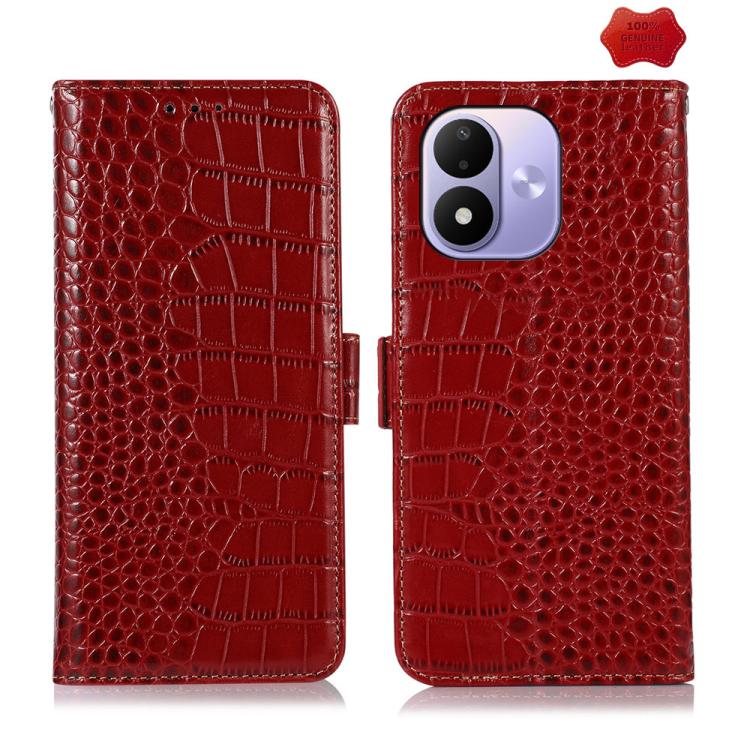 Crocodile Top Layer Cowhide Leather Phone Case, For Redmi Note 17 4G Global 169.7mm, For Redmi Note 17 Pro+ 5G Global 163.4mm, For Redmi Note 17 Pro 5G Global 163.5mm, For Redmi K100 Pro Max/Poco F9 Ultra 5G, For Redmi K100 Pro 5G/Poco F9 Pro 5G       ...