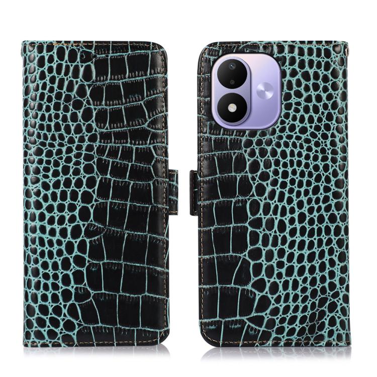 Crocodile Top Layer Cowhide Leather Phone Case, For Redmi Note 17 4G Global 169.7mm, For Redmi Note 17 Pro+ 5G Global 163.4mm, For Redmi Note 17 Pro 5G Global 163.5mm, For Redmi K100 Pro Max/Poco F9 Ultra 5G, For Redmi K100 Pro 5G/Poco F9 Pro 5G       ...