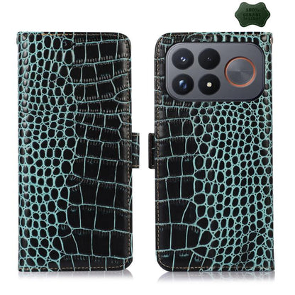 Crocodile Top Layer Cowhide Leather Phone Case, For Redmi Note 17 4G Global 169.7mm, For Redmi Note 17 Pro+ 5G Global 163.4mm, For Redmi Note 17 Pro 5G Global 163.5mm, For Redmi K100 Pro Max/Poco F9 Ultra 5G, For Redmi K100 Pro 5G/Poco F9 Pro 5G       ...