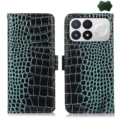Crocodile Top Layer Cowhide Leather Phone Case, For Redmi Note 17 4G Global 169.7mm, For Redmi Note 17 Pro+ 5G Global 163.4mm, For Redmi Note 17 Pro 5G Global 163.5mm, For Redmi K100 Pro Max/Poco F9 Ultra 5G, For Redmi K100 Pro 5G/Poco F9 Pro 5G       ...