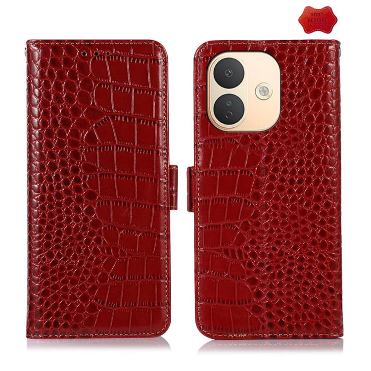 Crocodile Top Layer Cowhide Leather Phone Case, For Redmi Note 17 4G Global 169.7mm, For Redmi Note 17 Pro+ 5G Global 163.4mm, For Redmi Note 17 Pro 5G Global 163.5mm, For Redmi K100 Pro Max/Poco F9 Ultra 5G, For Redmi K100 Pro 5G/Poco F9 Pro 5G       ...