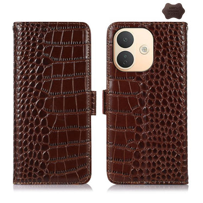 Crocodile Top Layer Cowhide Leather Phone Case, For Redmi Note 17 4G Global 169.7mm, For Redmi Note 17 Pro+ 5G Global 163.4mm, For Redmi Note 17 Pro 5G Global 163.5mm, For Redmi K100 Pro Max/Poco F9 Ultra 5G, For Redmi K100 Pro 5G/Poco F9 Pro 5G       ...