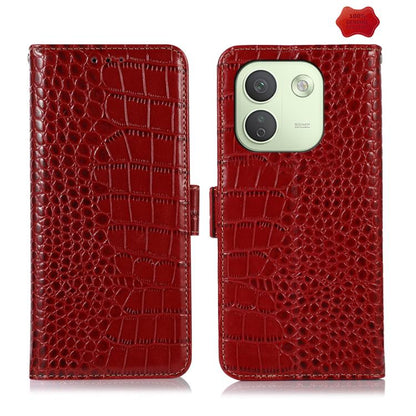 Crocodile Top Layer Cowhide Leather Phone Case, For Redmi Note 17 4G Global 169.7mm, For Redmi Note 17 Pro+ 5G Global 163.4mm, For Redmi Note 17 Pro 5G Global 163.5mm, For Redmi K100 Pro Max/Poco F9 Ultra 5G, For Redmi K100 Pro 5G/Poco F9 Pro 5G       ...