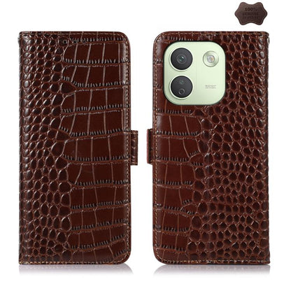 Crocodile Top Layer Cowhide Leather Phone Case, For Redmi Note 17 4G Global 169.7mm, For Redmi Note 17 Pro+ 5G Global 163.4mm, For Redmi Note 17 Pro 5G Global 163.5mm, For Redmi K100 Pro Max/Poco F9 Ultra 5G, For Redmi K100 Pro 5G/Poco F9 Pro 5G       ...
