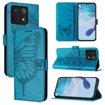 Embossed Butterfly Leather Phone Case, For Xiaomi Poco X7, For Xiaomi 15 Ultra, For Xiaomi Poco X7 Pro, For Xiaomi Poco M7 Pro 5G Global, For Xiaomi 14T Pro, For Xiaomi 14T