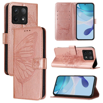 Embossed Butterfly Leather Phone Case, For Xiaomi Poco X7, For Xiaomi 15 Ultra, For Xiaomi Poco X7 Pro, For Xiaomi Poco M7 Pro 5G Global, For Xiaomi 14T Pro, For Xiaomi 14T