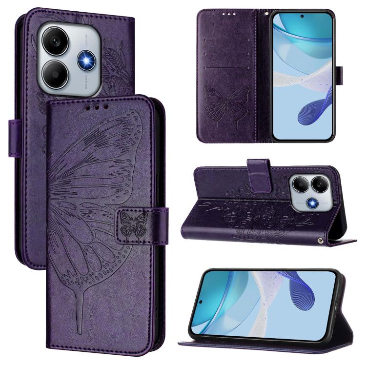 Embossed Butterfly Leather Phone Case, For Xiaomi Poco X7, For Xiaomi 15 Ultra, For Xiaomi Poco X7 Pro, For Xiaomi Poco M7 Pro 5G Global, For Xiaomi 14T Pro, For Xiaomi 14T