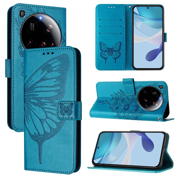 Embossed Butterfly Leather Phone Case, For Xiaomi Poco X7, For Xiaomi 15 Ultra, For Xiaomi Poco X7 Pro, For Xiaomi Poco M7 Pro 5G Global, For Xiaomi 14T Pro, For Xiaomi 14T