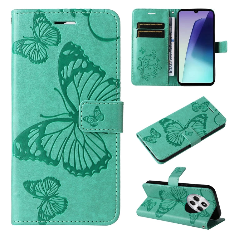 3D Butterfly Embossed Pattern Flip Leather Phone Case, For Redmi 17C/14C 4G/A4 5G/Poco C75 5G, For Redmi Note 14 5G, For Redmi Note 14 Pro / 14 Pro+ 5G, For Redmi 14C 4G Global
