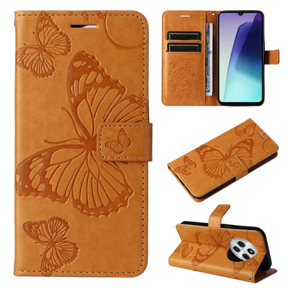 3D Butterfly Embossed Pattern Flip Leather Phone Case, For Redmi 17C/14C 4G/A4 5G/Poco C75 5G, For Redmi Note 14 5G, For Redmi Note 14 Pro / 14 Pro+ 5G, For Redmi 14C 4G Global
