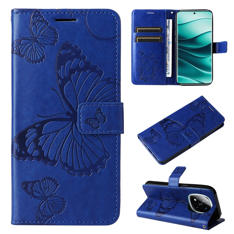 3D Butterfly Embossed Pattern Flip Leather Phone Case, For Redmi 17C/14C 4G/A4 5G/Poco C75 5G, For Redmi Note 14 5G, For Redmi Note 14 Pro / 14 Pro+ 5G, For Redmi 14C 4G Global