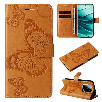 3D Butterfly Embossed Pattern Flip Leather Phone Case, For Redmi 17C/14C 4G/A4 5G/Poco C75 5G, For Redmi Note 14 5G, For Redmi Note 14 Pro / 14 Pro+ 5G, For Redmi 14C 4G Global