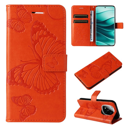 3D Butterfly Embossed Pattern Flip Leather Phone Case, For Redmi 17C/14C 4G/A4 5G/Poco C75 5G, For Redmi Note 14 5G, For Redmi Note 14 Pro / 14 Pro+ 5G, For Redmi 14C 4G Global