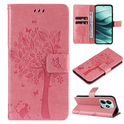 Tree & Cat Embossed Pattern Flip Leather Phone Case, For Redmi 15 5G / 4G EU 171mm, For Redmi 15C 5G / 4G Global 171mm, For Redmi A5 4G 173.3mm, For Redmi Note 14S 4G / Note 13 Pro 4G, For Redmi K80 / K80 Pro, For Redmi Note 14 4G Global 163.25mm      ...
