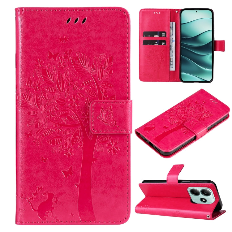 Tree & Cat Embossed Pattern Flip Leather Phone Case, For Redmi 15 5G / 4G EU 171mm, For Redmi 15C 5G / 4G Global 171mm, For Redmi A5 4G 173.3mm, For Redmi Note 14S 4G / Note 13 Pro 4G, For Redmi K80 / K80 Pro, For Redmi Note 14 4G Global 163.25mm      ...