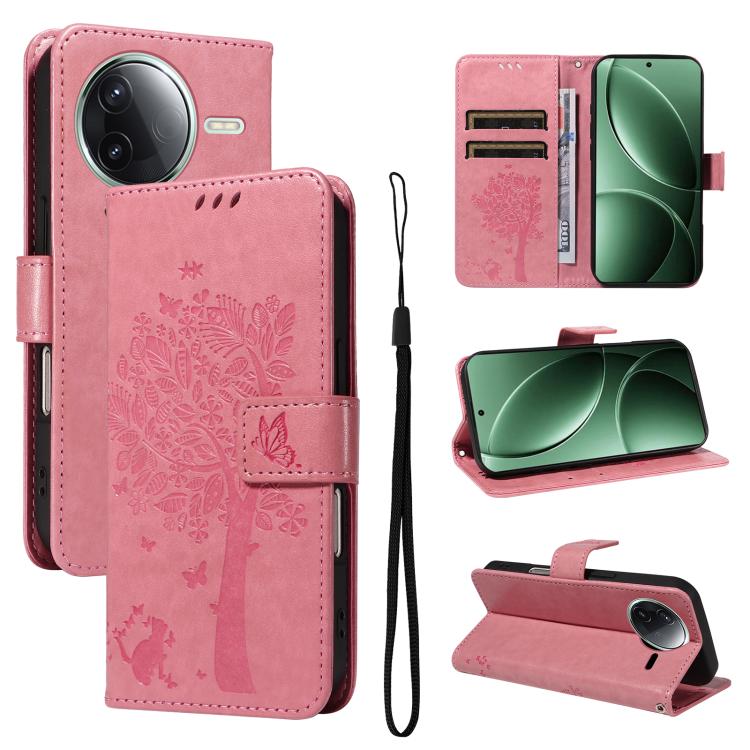 Tree & Cat Embossed Pattern Flip Leather Phone Case, For Redmi 15 5G / 4G EU 171mm, For Redmi 15C 5G / 4G Global 171mm, For Redmi A5 4G 173.3mm, For Redmi Note 14S 4G / Note 13 Pro 4G, For Redmi K80 / K80 Pro, For Redmi Note 14 4G Global 163.25mm      ...