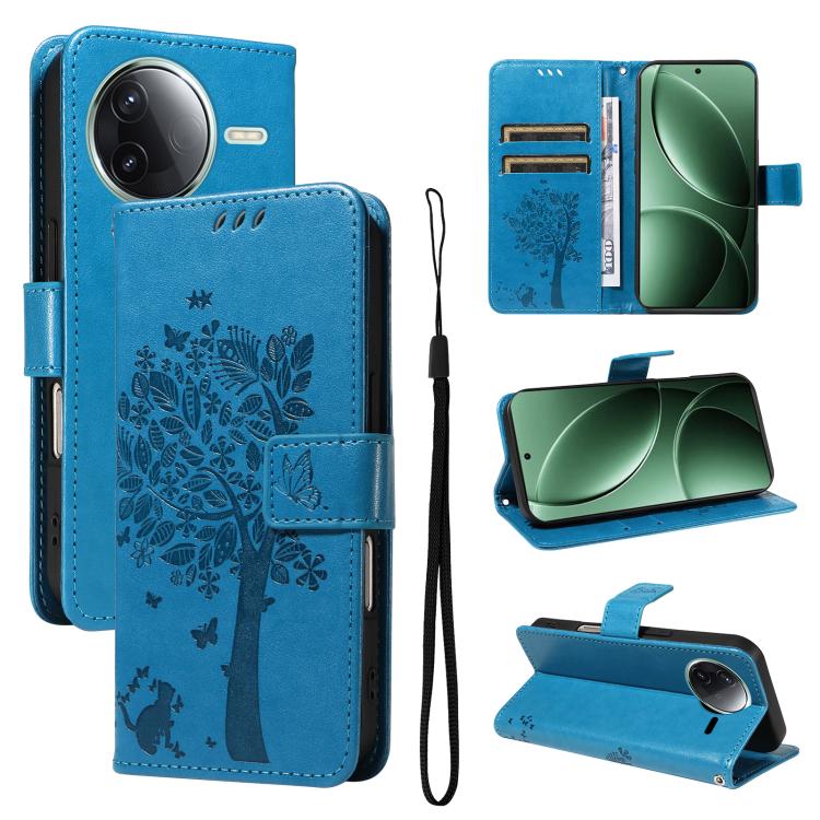 Tree & Cat Embossed Pattern Flip Leather Phone Case, For Redmi 15 5G / 4G EU 171mm, For Redmi 15C 5G / 4G Global 171mm, For Redmi A5 4G 173.3mm, For Redmi Note 14S 4G / Note 13 Pro 4G, For Redmi K80 / K80 Pro, For Redmi Note 14 4G Global 163.25mm      ...