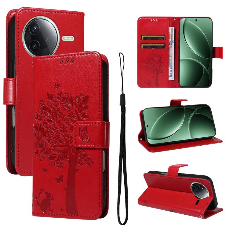 Tree & Cat Embossed Pattern Flip Leather Phone Case, For Redmi 15 5G / 4G EU 171mm, For Redmi 15C 5G / 4G Global 171mm, For Redmi A5 4G 173.3mm, For Redmi Note 14S 4G / Note 13 Pro 4G, For Redmi K80 / K80 Pro, For Redmi Note 14 4G Global 163.25mm      ...