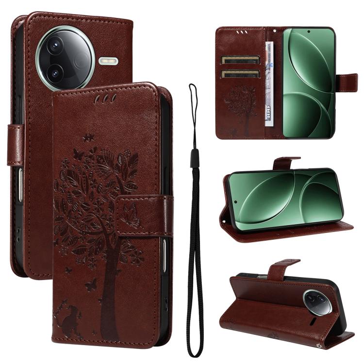 Tree & Cat Embossed Pattern Flip Leather Phone Case, For Redmi 15 5G / 4G EU 171mm, For Redmi 15C 5G / 4G Global 171mm, For Redmi A5 4G 173.3mm, For Redmi Note 14S 4G / Note 13 Pro 4G, For Redmi K80 / K80 Pro, For Redmi Note 14 4G Global 163.25mm      ...