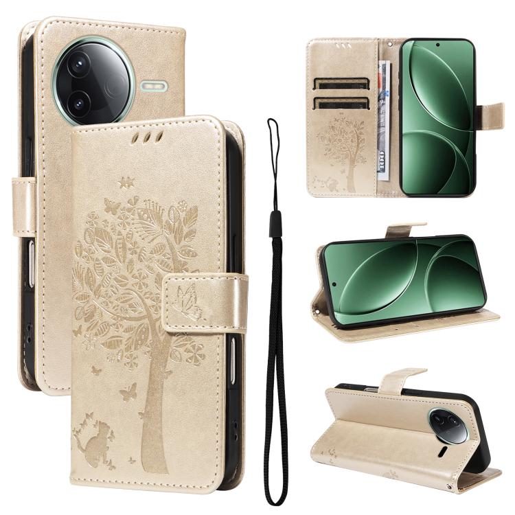 Tree & Cat Embossed Pattern Flip Leather Phone Case, For Redmi 15 5G / 4G EU 171mm, For Redmi 15C 5G / 4G Global 171mm, For Redmi A5 4G 173.3mm, For Redmi Note 14S 4G / Note 13 Pro 4G, For Redmi K80 / K80 Pro, For Redmi Note 14 4G Global 163.25mm      ...