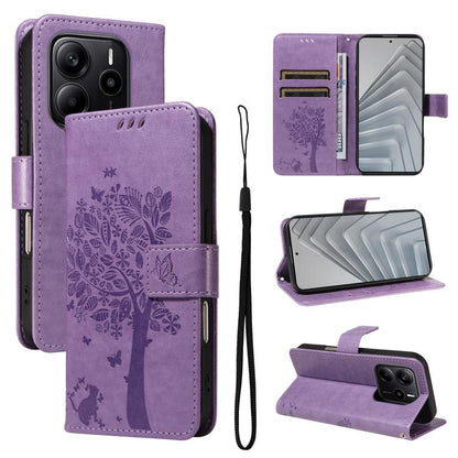 Tree & Cat Embossed Pattern Flip Leather Phone Case, For Redmi 15 5G / 4G EU 171mm, For Redmi 15C 5G / 4G Global 171mm, For Redmi A5 4G 173.3mm, For Redmi Note 14S 4G / Note 13 Pro 4G, For Redmi K80 / K80 Pro, For Redmi Note 14 4G Global 163.25mm      ...